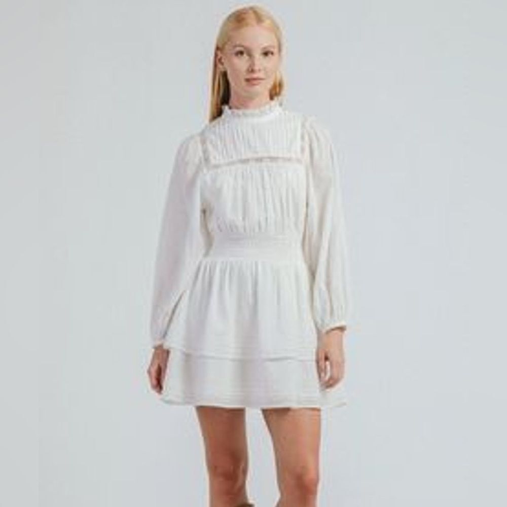 Cleobella Berit Mini Dress Long Sleeve Tiered Size Medium NWT
